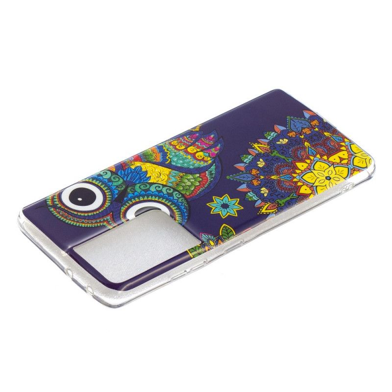 Hoesje voor Samsung Galaxy S21 Ultra 5G Fluorescerende Mandala-Uil