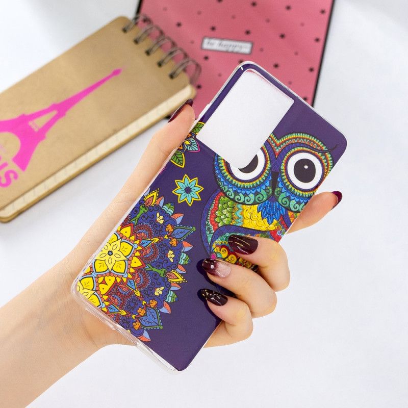 Hoesje voor Samsung Galaxy S21 Ultra 5G Fluorescerende Mandala-Uil