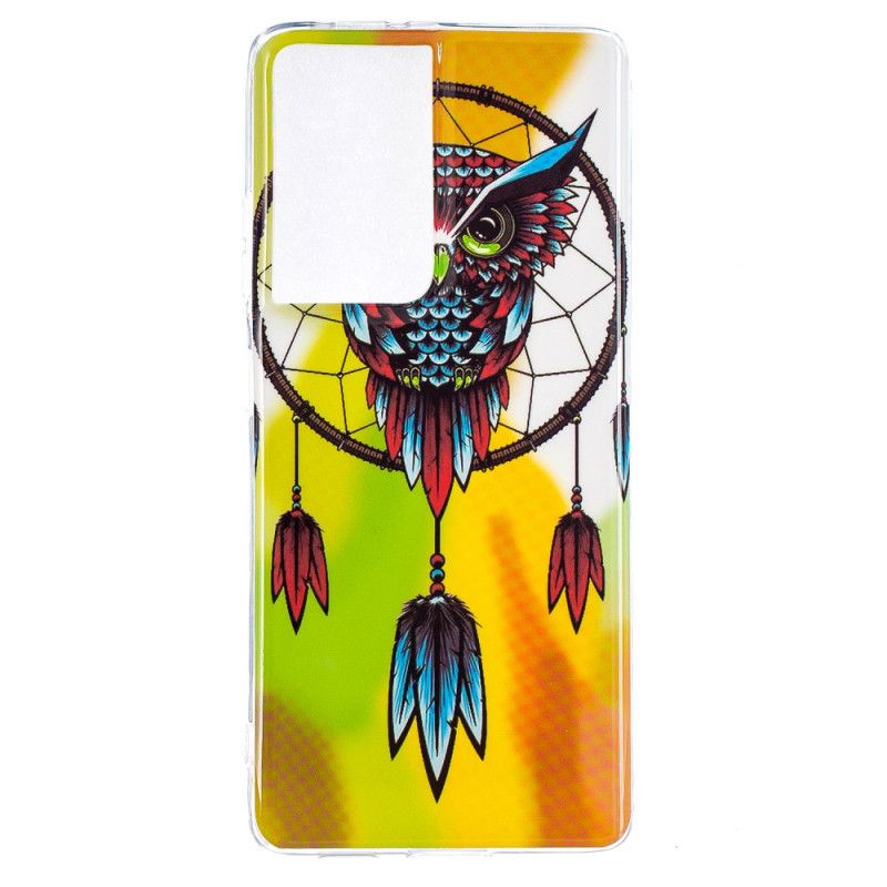 Hoesje voor Samsung Galaxy S21 Ultra 5G Geel Zwart Fluorescerende Dromenvanger
