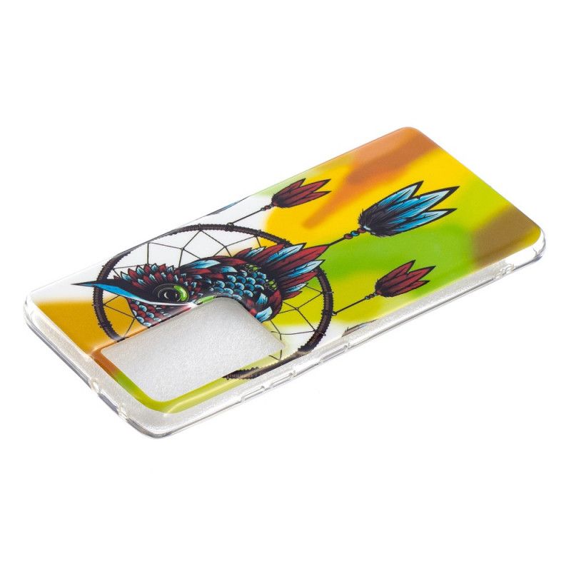 Hoesje voor Samsung Galaxy S21 Ultra 5G Geel Zwart Fluorescerende Dromenvanger