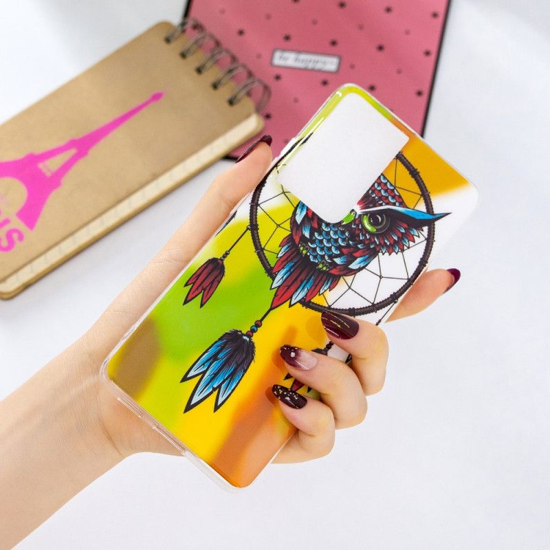 Hoesje voor Samsung Galaxy S21 Ultra 5G Geel Zwart Fluorescerende Dromenvanger