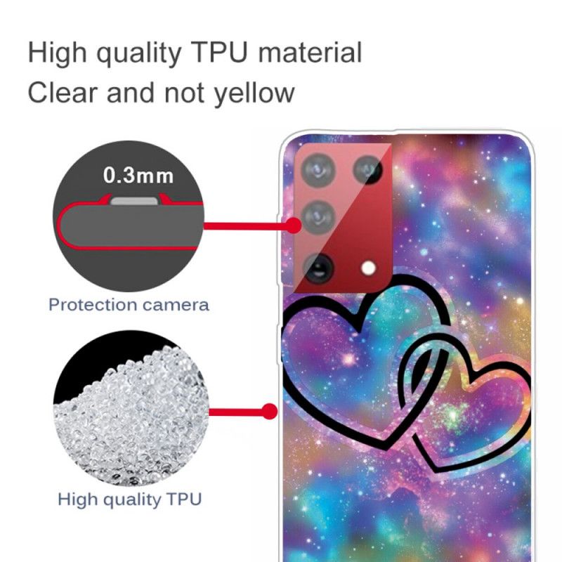 Hoesje voor Samsung Galaxy S21 Ultra 5G Geketende Harten