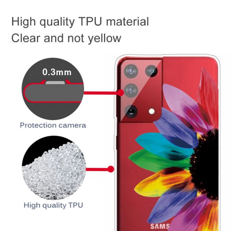 Hoesje voor Samsung Galaxy S21 Ultra 5G Gekleurde Bloem