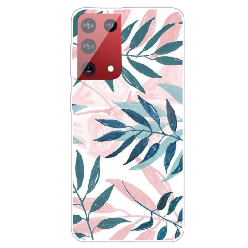 Hoesje voor Samsung Galaxy S21 Ultra 5G Groen Rood Bladeren