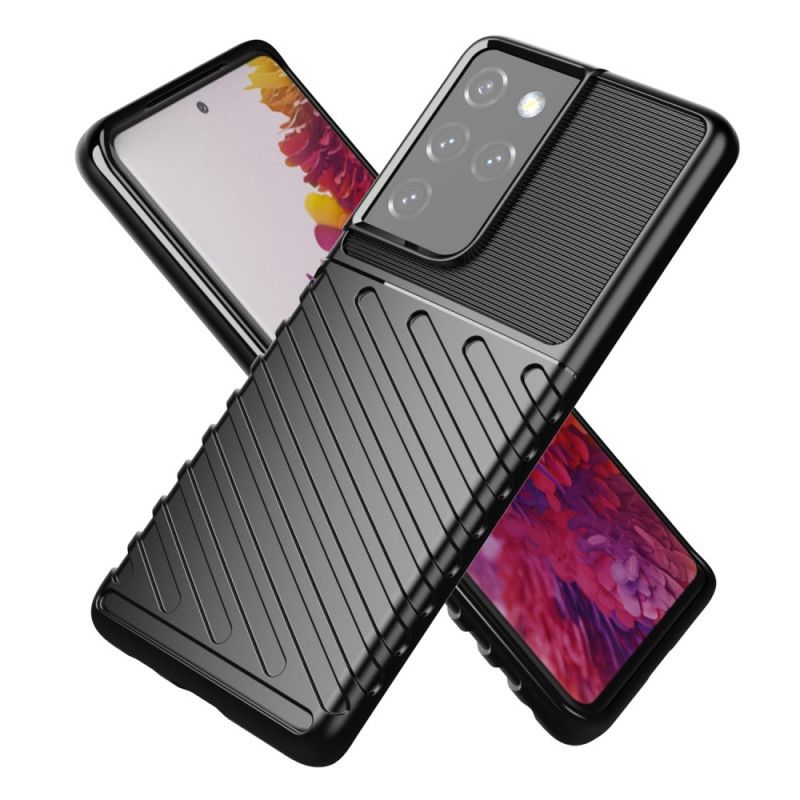 Hoesje voor Samsung Galaxy S21 Ultra 5G Groen Zwart Donderreeks