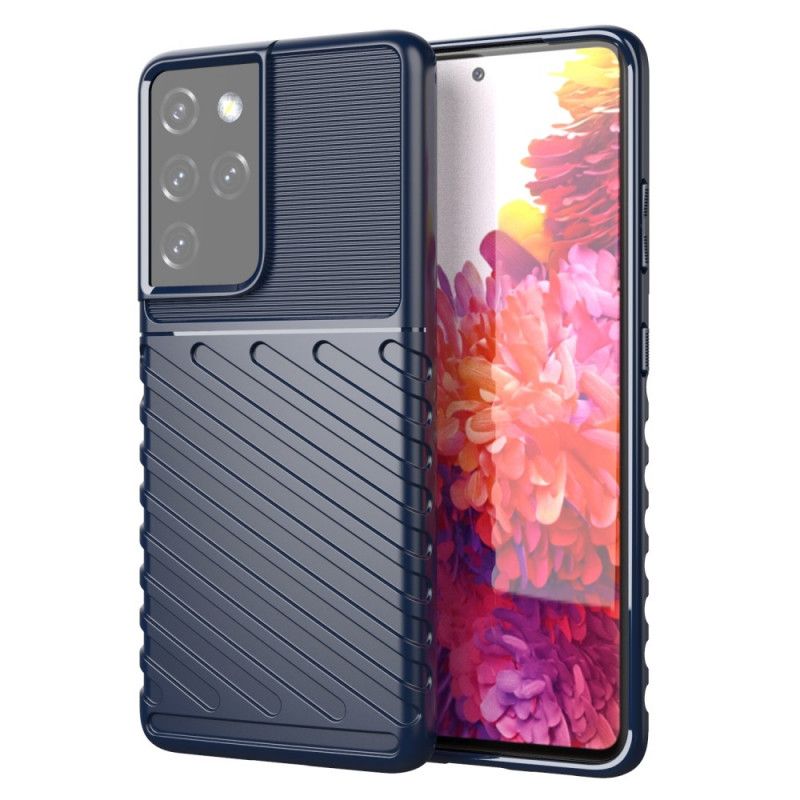 Hoesje voor Samsung Galaxy S21 Ultra 5G Groen Zwart Donderreeks