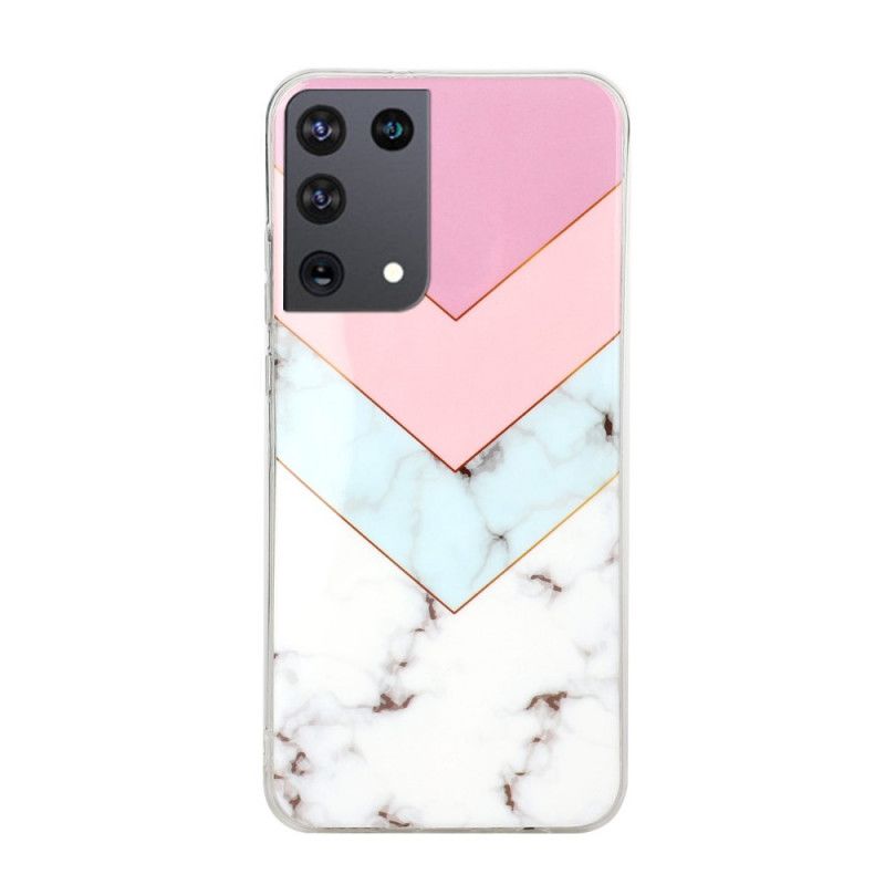 Hoesje voor Samsung Galaxy S21 Ultra 5G Kleurrijk Glamourmarmer