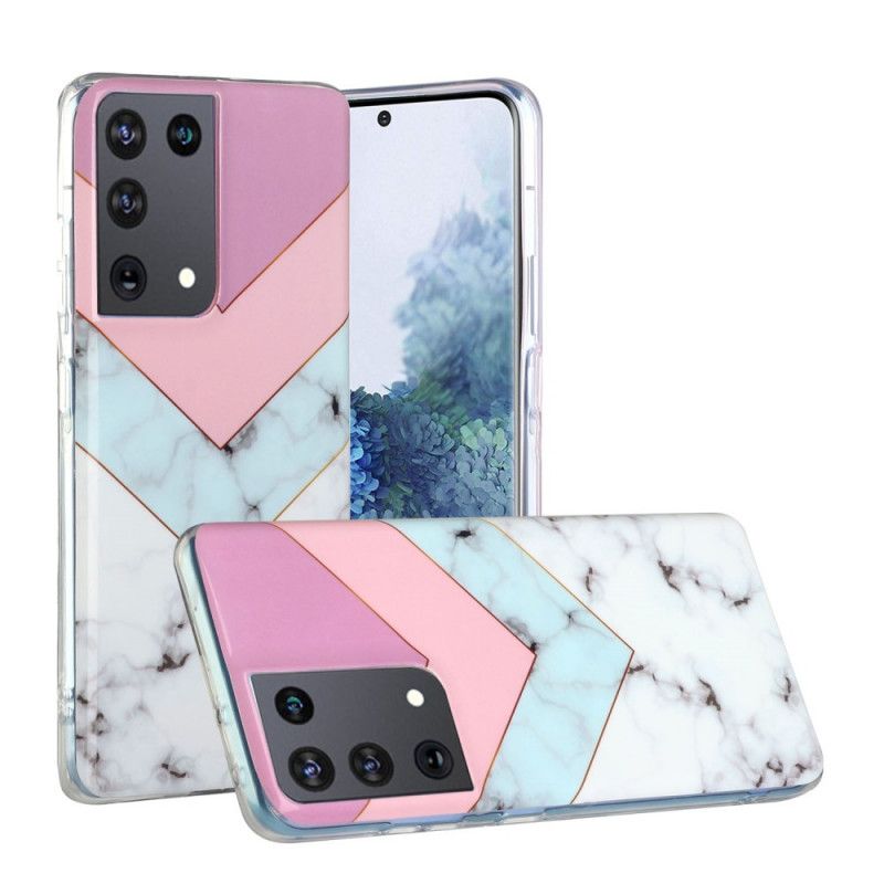 Hoesje voor Samsung Galaxy S21 Ultra 5G Kleurrijk Glamourmarmer