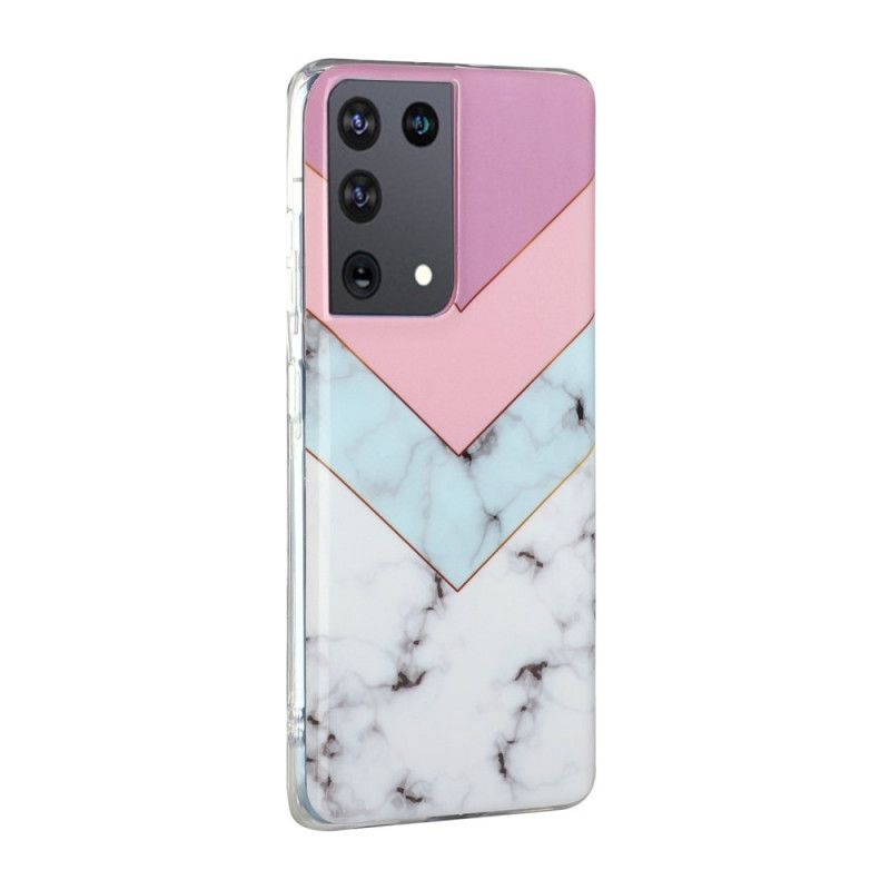 Hoesje voor Samsung Galaxy S21 Ultra 5G Kleurrijk Glamourmarmer