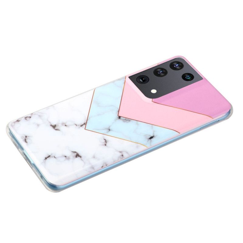 Hoesje voor Samsung Galaxy S21 Ultra 5G Kleurrijk Glamourmarmer