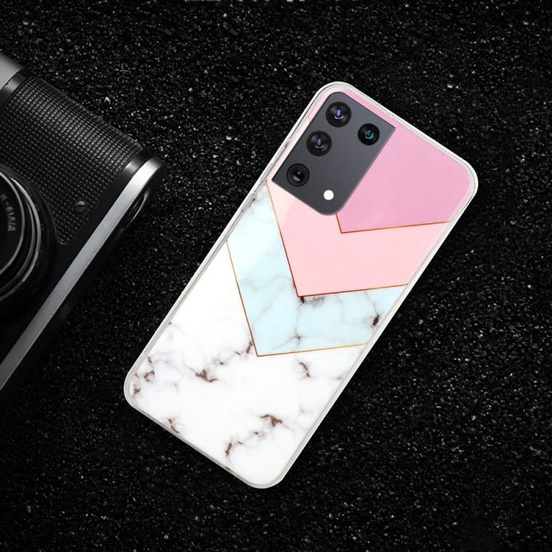 Hoesje voor Samsung Galaxy S21 Ultra 5G Kleurrijk Glamourmarmer