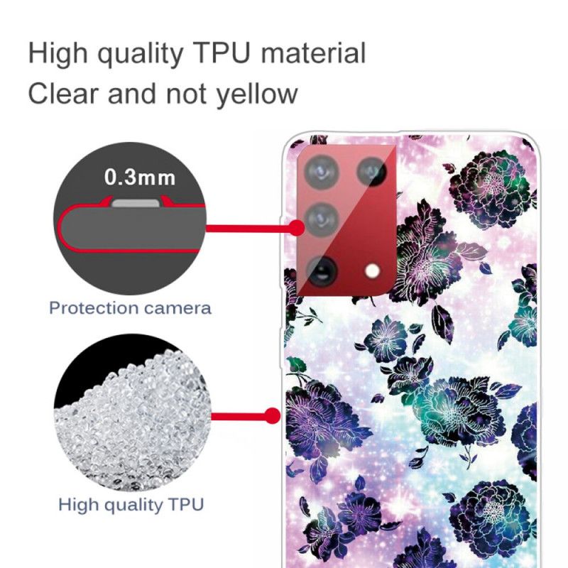 Hoesje voor Samsung Galaxy S21 Ultra 5G Kleurrijke Vintage Bloemen