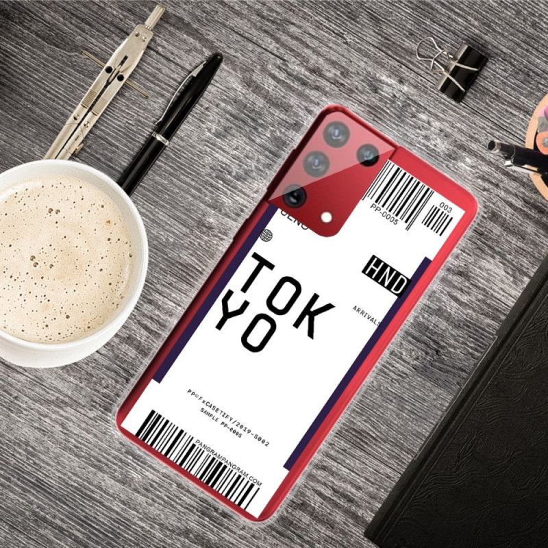 Hoesje voor Samsung Galaxy S21 Ultra 5G Marineblauw Donkerblauw Instapkaart Tokyo