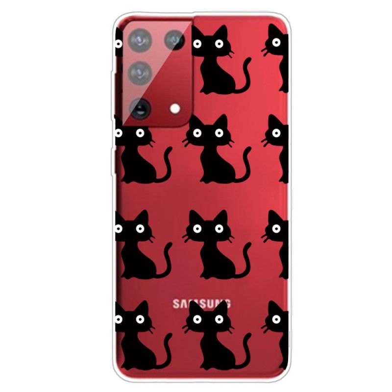 Hoesje voor Samsung Galaxy S21 Ultra 5G Meerdere Zwarte Katten