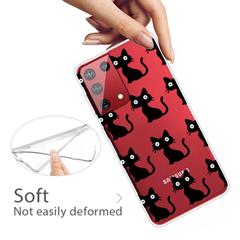 Hoesje voor Samsung Galaxy S21 Ultra 5G Meerdere Zwarte Katten