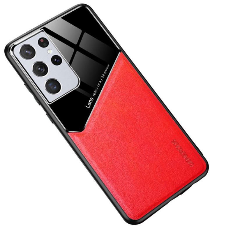 Hoesje voor Samsung Galaxy S21 Ultra 5G Rood Zwart Superhybride