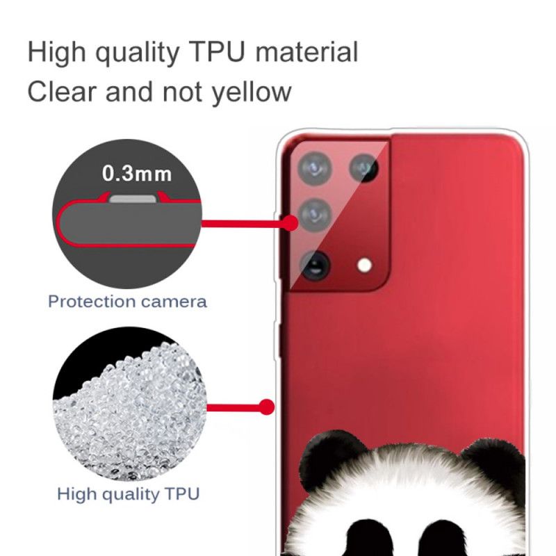 Hoesje voor Samsung Galaxy S21 Ultra 5G Transparante Panda