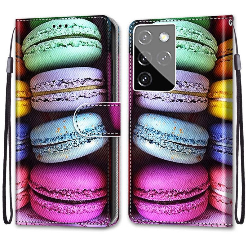 Leren Hoesje Samsung Galaxy S21 Ultra 5G Bitterkoekjes