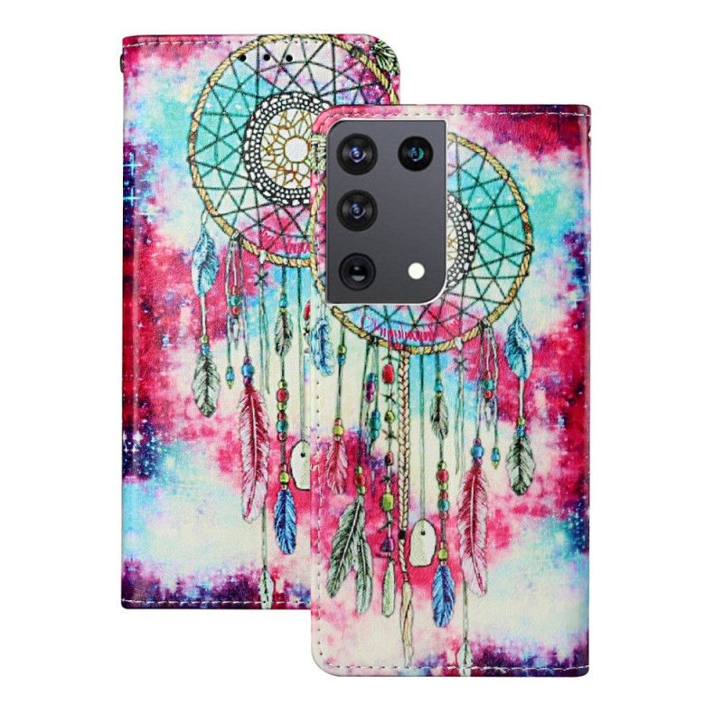 Leren Hoesje Samsung Galaxy S21 Ultra 5G De Stijl Van Dromenvanger