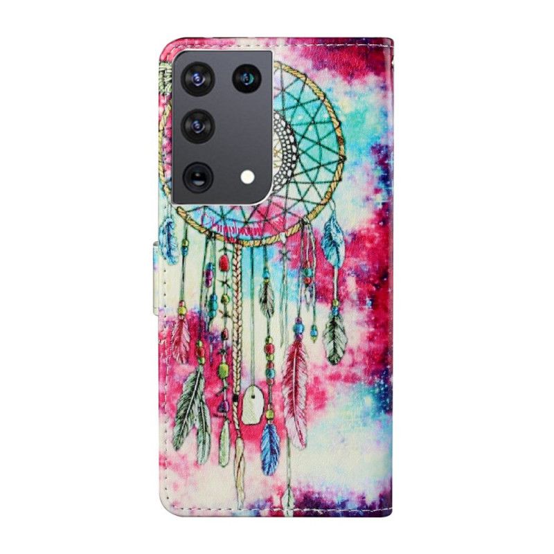 Leren Hoesje Samsung Galaxy S21 Ultra 5G De Stijl Van Dromenvanger