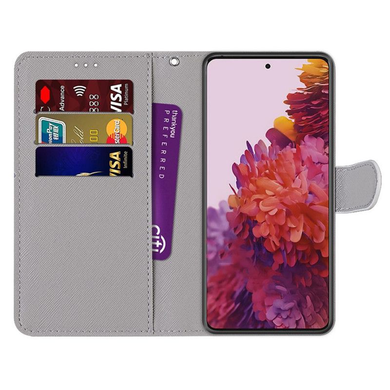 Leren Hoesje Samsung Galaxy S21 Ultra 5G Driehoek In Marmer En Glitter