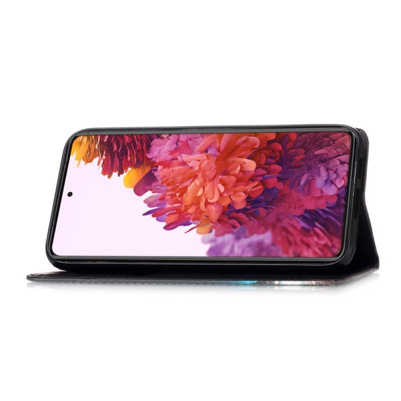 Leren Hoesje Samsung Galaxy S21 Ultra 5G Gouden Rozen