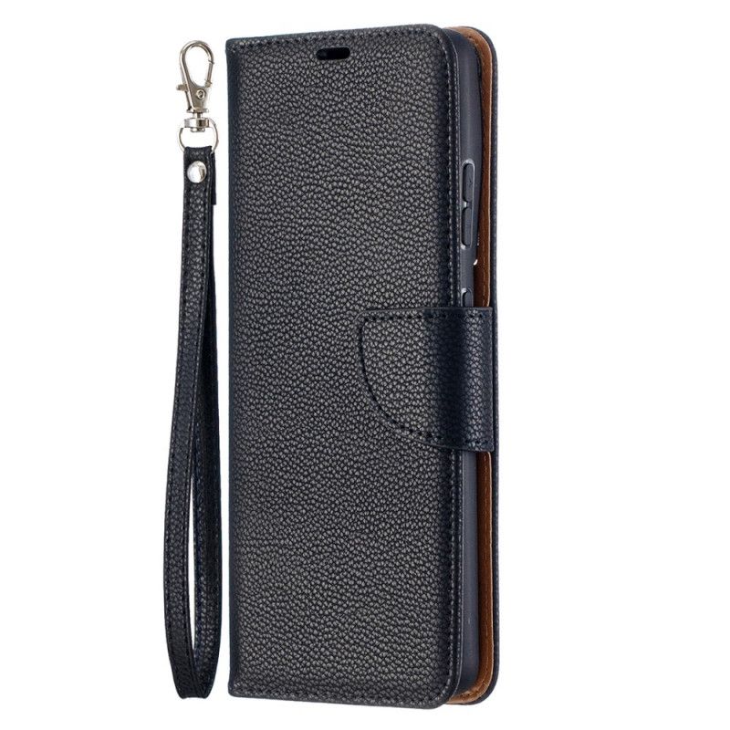 Leren Hoesje Samsung Galaxy S21 Ultra 5G Grijs Zwart Lychee Schuine Flap