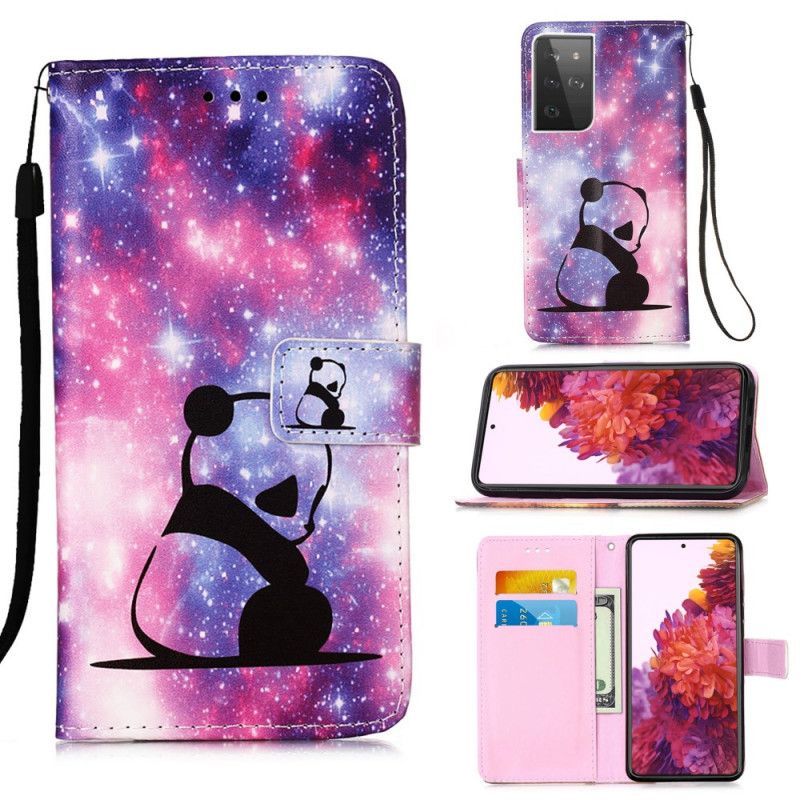 Leren Hoesje Samsung Galaxy S21 Ultra 5G Melkwegpanda