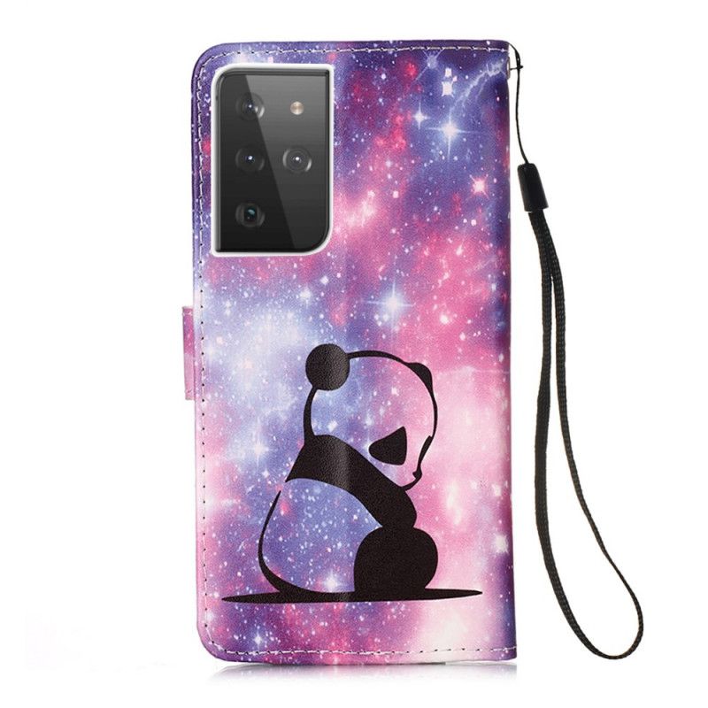 Leren Hoesje Samsung Galaxy S21 Ultra 5G Melkwegpanda