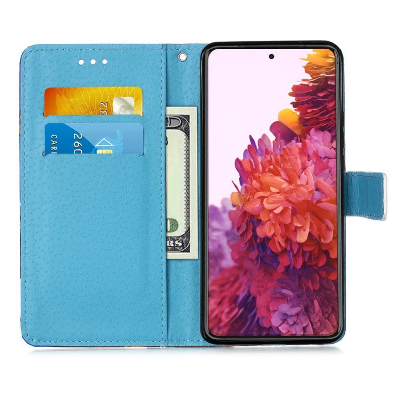 Leren Hoesje Samsung Galaxy S21 Ultra 5G Telefoonhoesje Mandala In De Lucht
