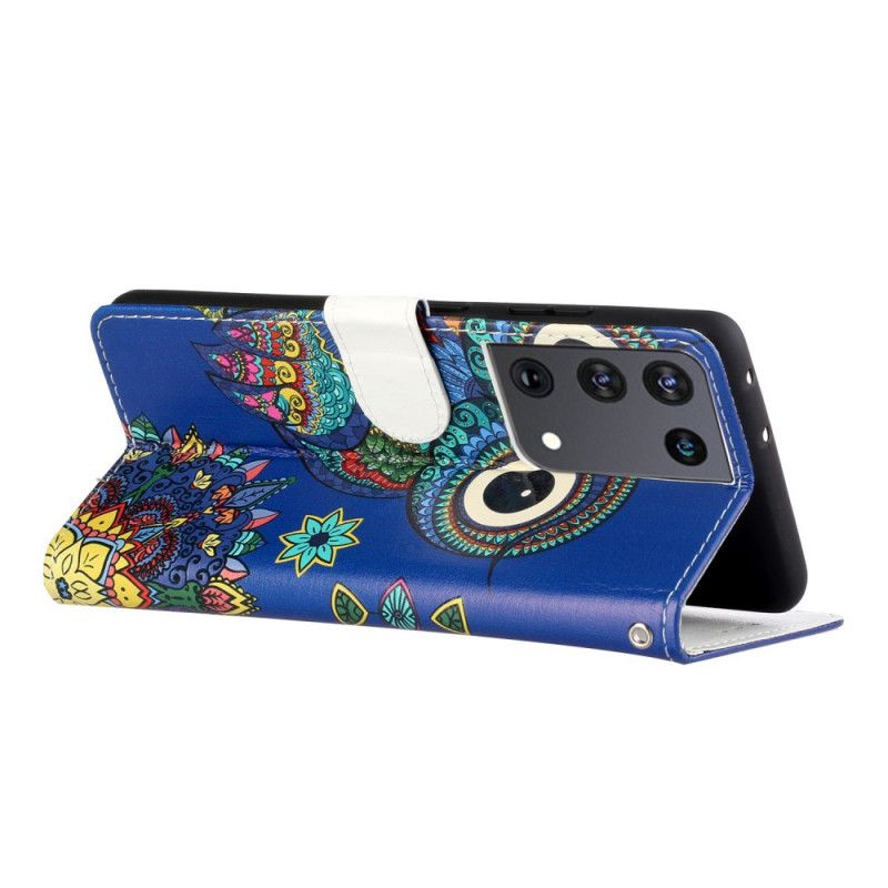 Leren Hoesje Samsung Galaxy S21 Ultra 5G Uil In Mandala