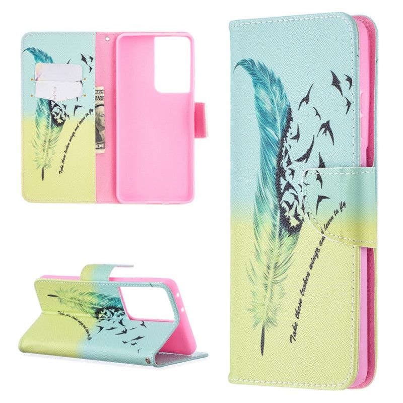 Leren Hoesje Samsung Galaxy S21 Ultra 5G Leren Vliegen