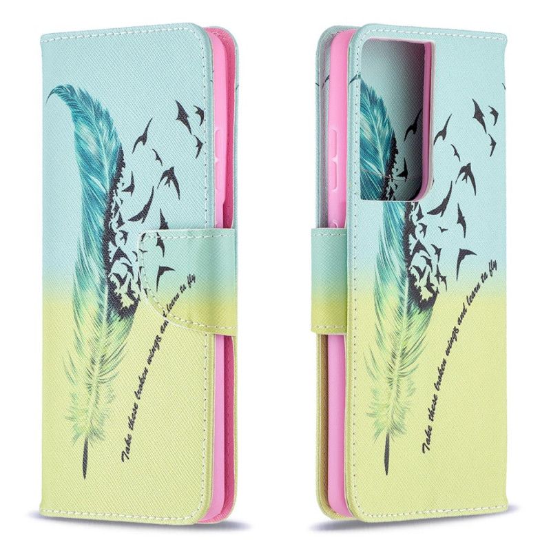 Leren Hoesje Samsung Galaxy S21 Ultra 5G Leren Vliegen