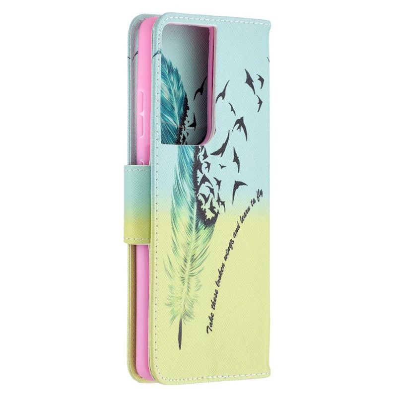 Leren Hoesje Samsung Galaxy S21 Ultra 5G Leren Vliegen