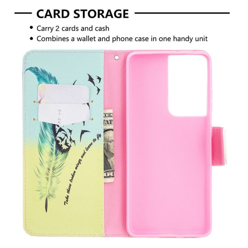 Leren Hoesje Samsung Galaxy S21 Ultra 5G Leren Vliegen