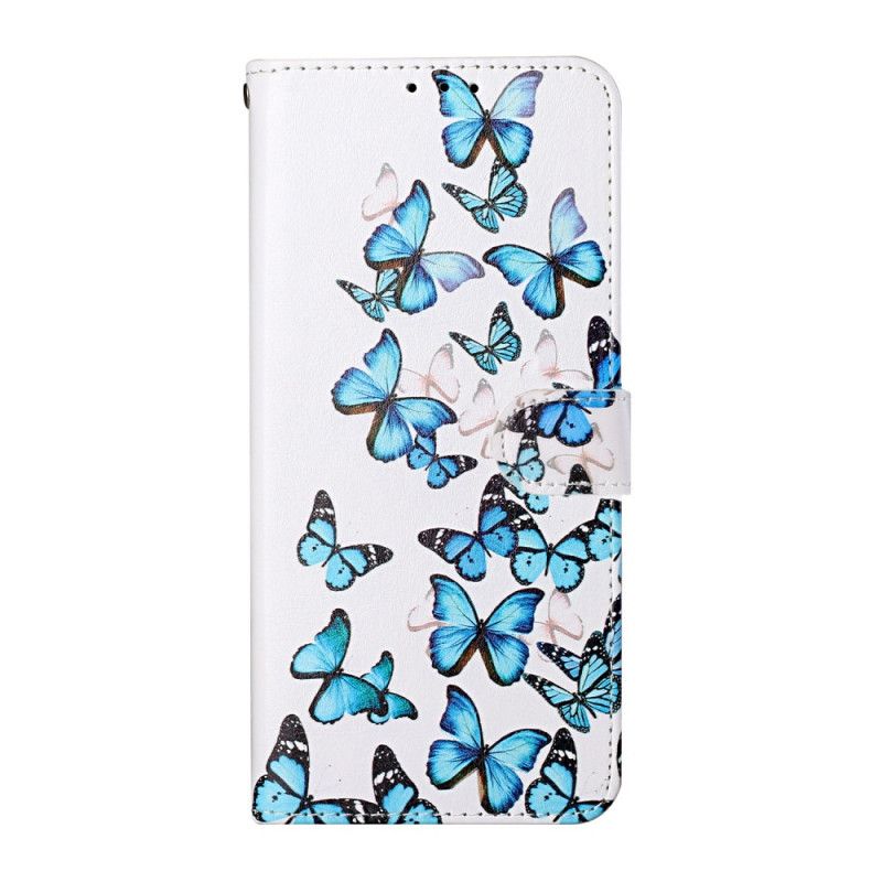 Leren Hoesje Samsung Galaxy S21 Ultra 5G Vlucht Van Stringvlinders