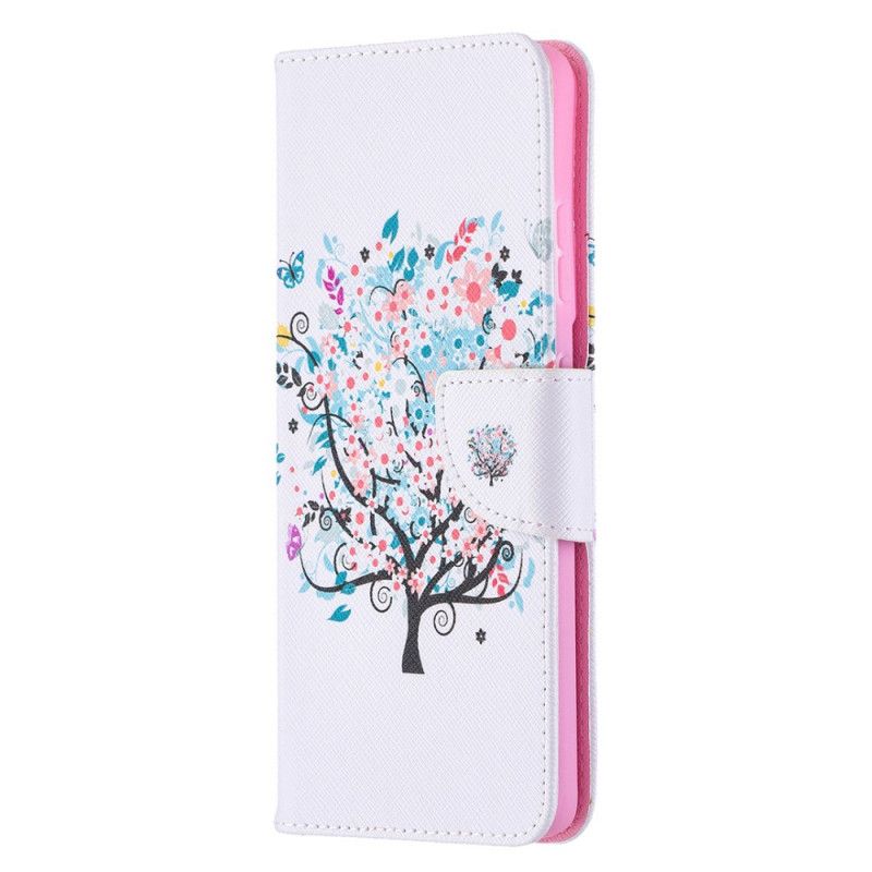 Leren Hoesje voor Samsung Galaxy S21 Ultra 5G Bloemrijke Boom