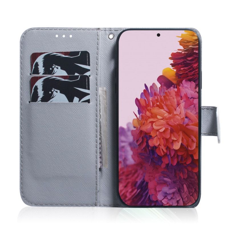 Leren Hoesje voor Samsung Galaxy S21 Ultra 5G Dromende Leeuw