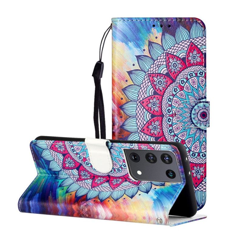 Leren Hoesje voor Samsung Galaxy S21 Ultra 5G Koning Mandala