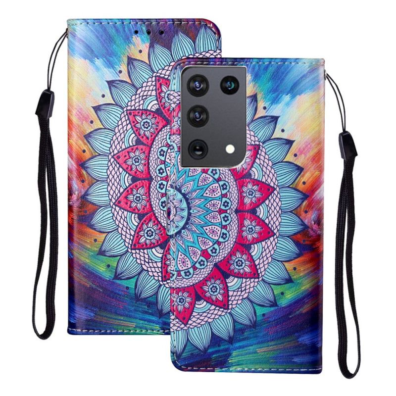 Leren Hoesje voor Samsung Galaxy S21 Ultra 5G Koning Mandala