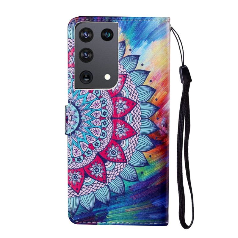 Leren Hoesje voor Samsung Galaxy S21 Ultra 5G Koning Mandala