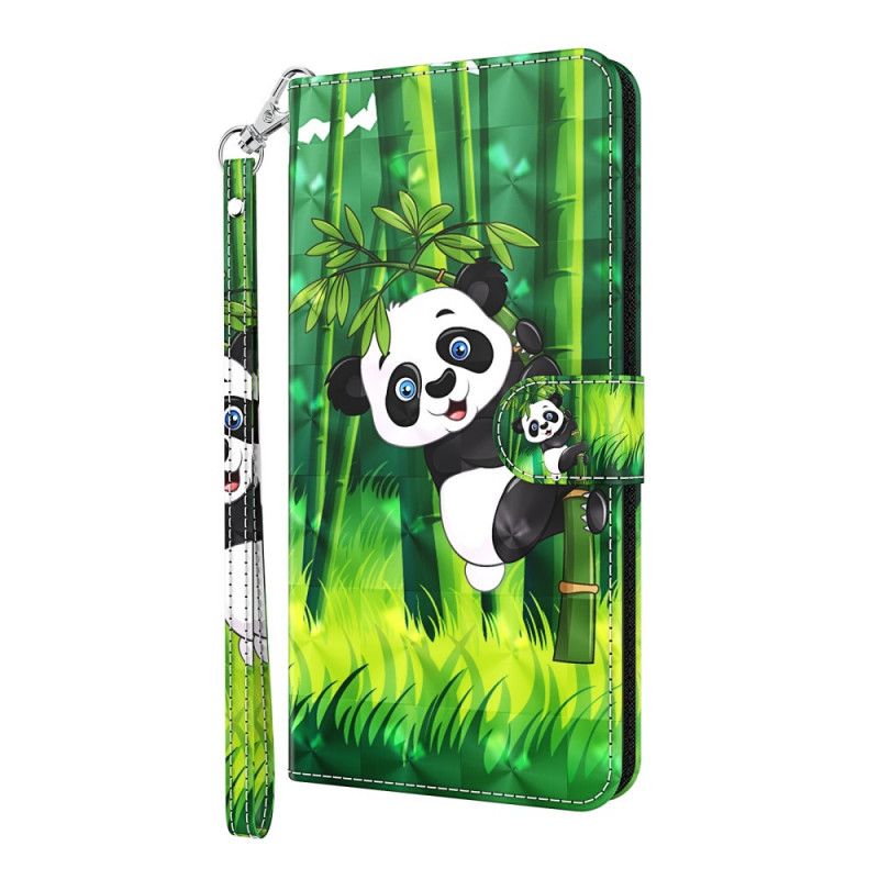 Leren Hoesje voor Samsung Galaxy S21 Ultra 5G Panda En Bamboe