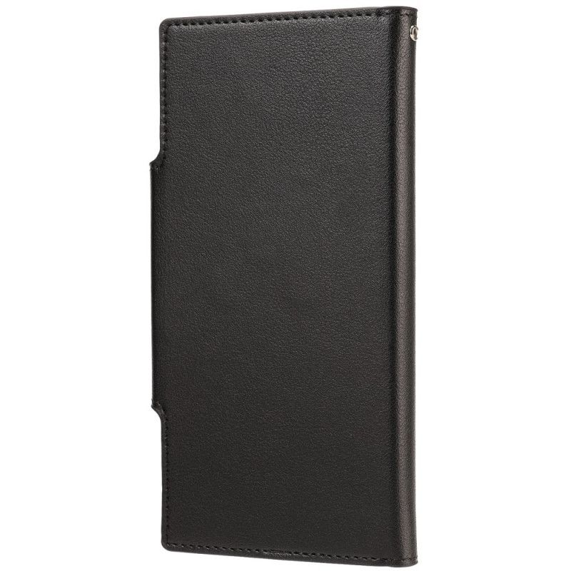 Leren Hoesje voor Samsung Galaxy S21 Ultra 5G Rood Zwart Afneembare Zilveren Schelp Sluiting