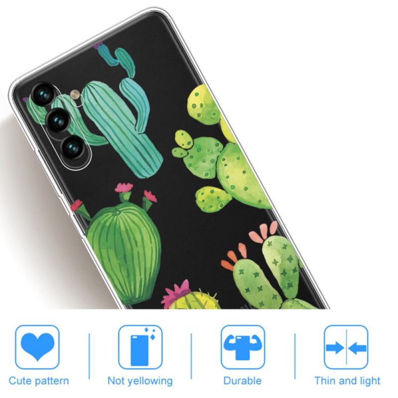 Case Hoesje Samsung Galaxy A13 5g Telefoonhoesje Aquarel Cactus