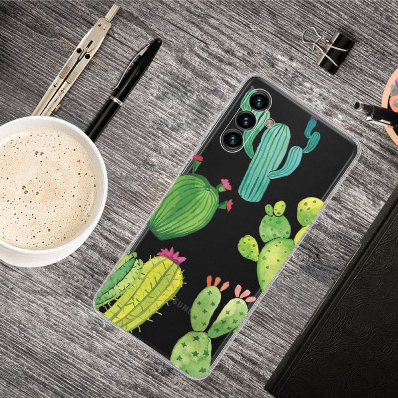 Case Hoesje Samsung Galaxy A13 5g Telefoonhoesje Aquarel Cactus