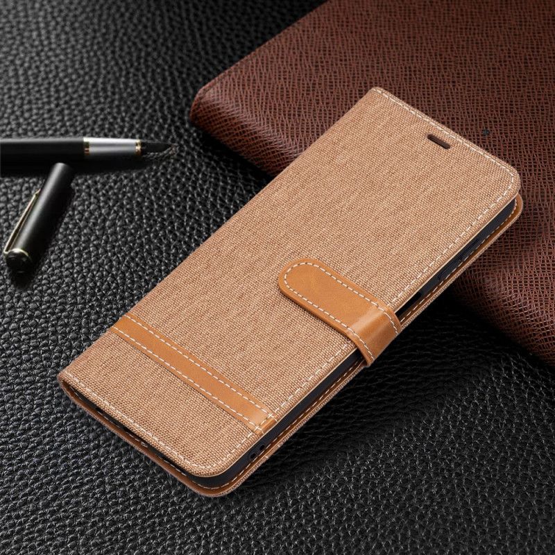 Folio-hoesje Samsung Galaxy A13 5g Stof En Leereffect Met Riem