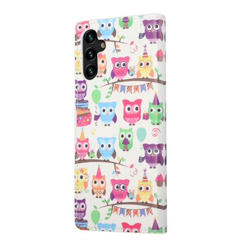 Folio-hoesje Samsung Galaxy A13 5g Telefoonhoesje Meerdere Uilen