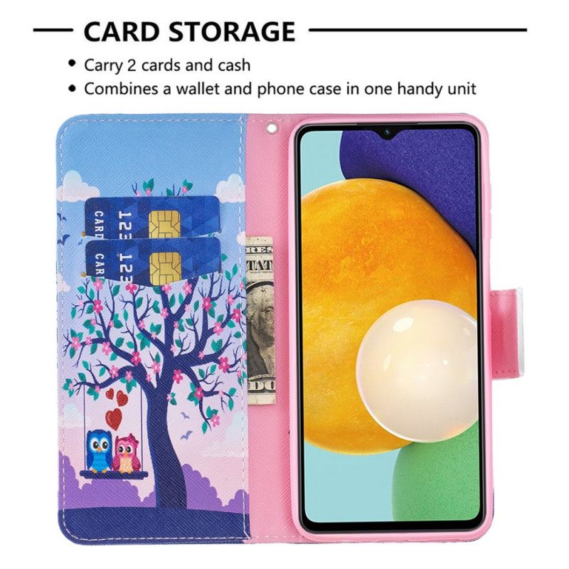 Folio-hoesje Samsung Galaxy A13 5g Uilen Op De Schommel