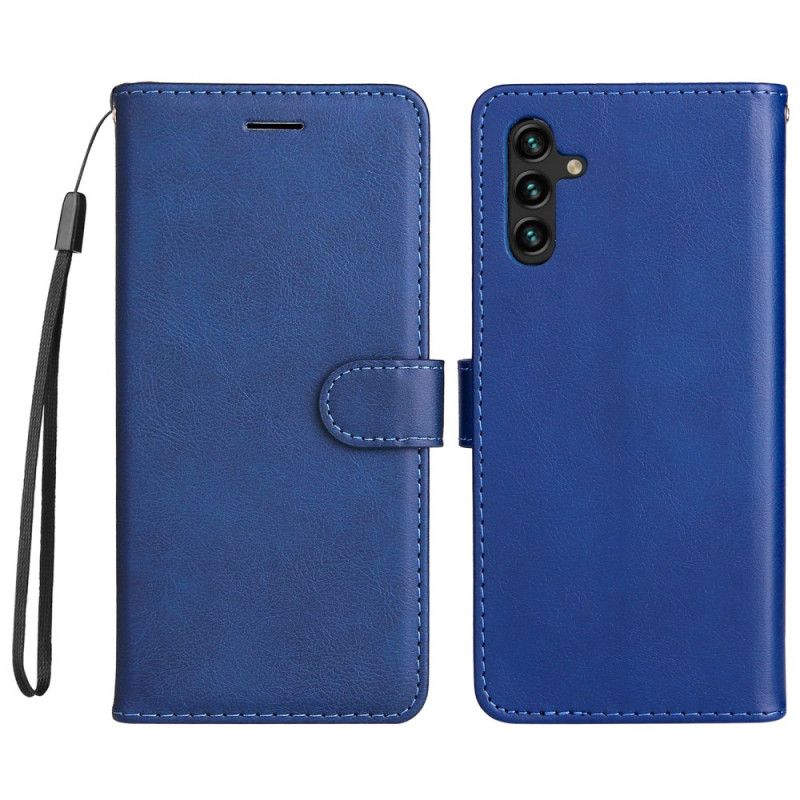 Leren Hoesje Voor Samsung Galaxy A13 5g Effen Kleur Serie Strappy