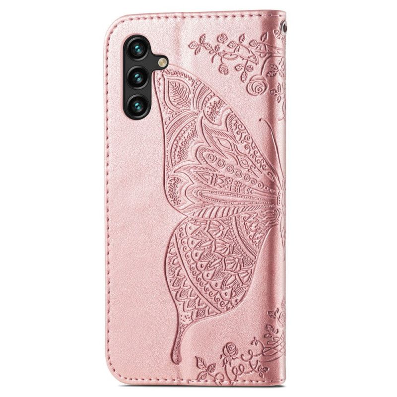Leren Hoesje Voor Samsung Galaxy A13 5g Halve Vlinders